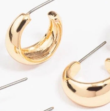 Large chunky gold plated hoops