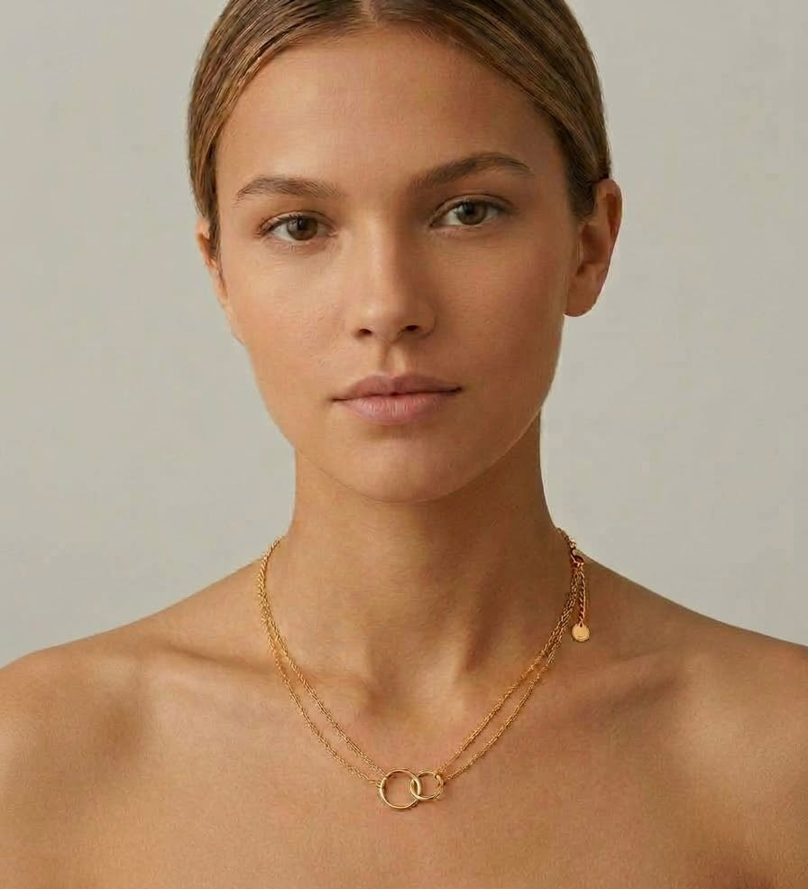 The Interlocking Circle Layered Necklace