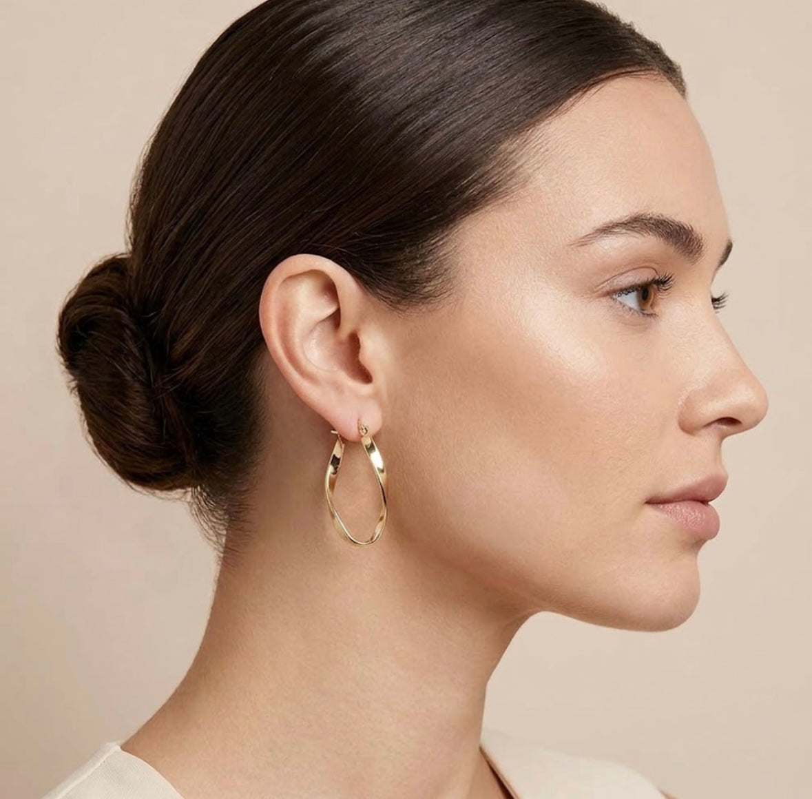 Twisted Gold Hoop