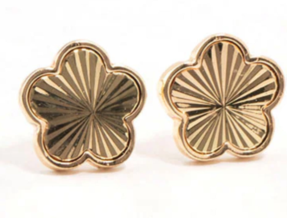 Gold plated flower studs
