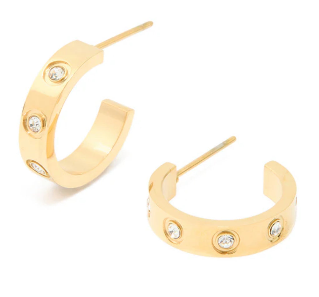 Gold plated Hoops with Cz