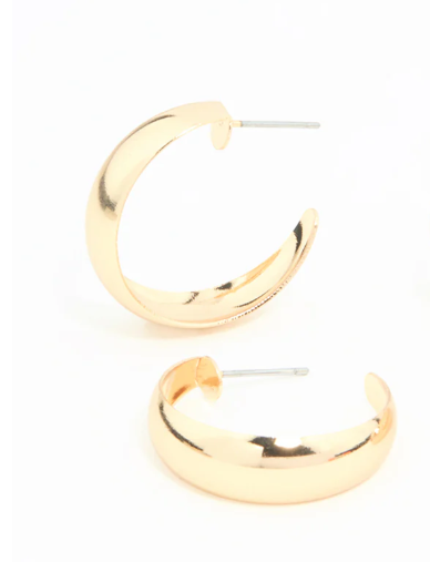 Medium Gold plated fashion hoops