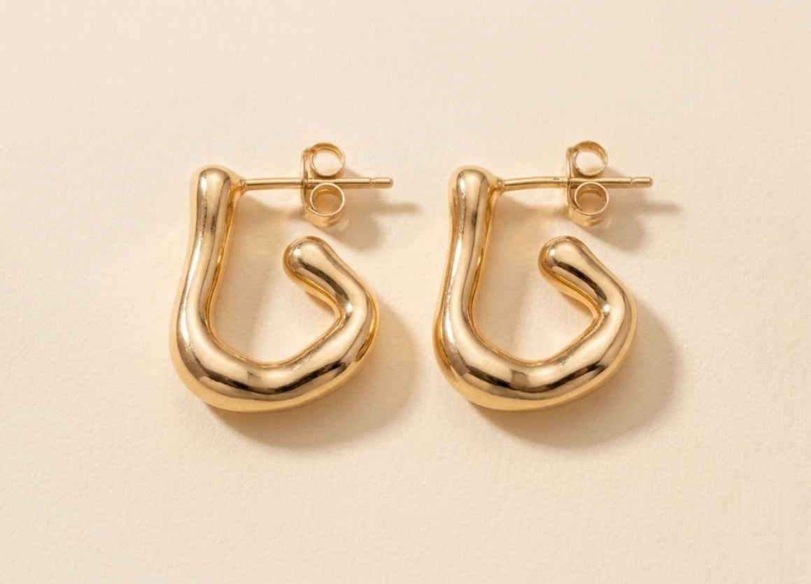 Liquid Contour Gold Plated Hoops
