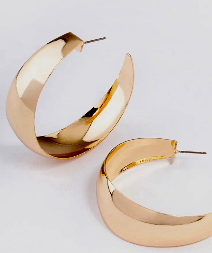Gold plated pointed hoops