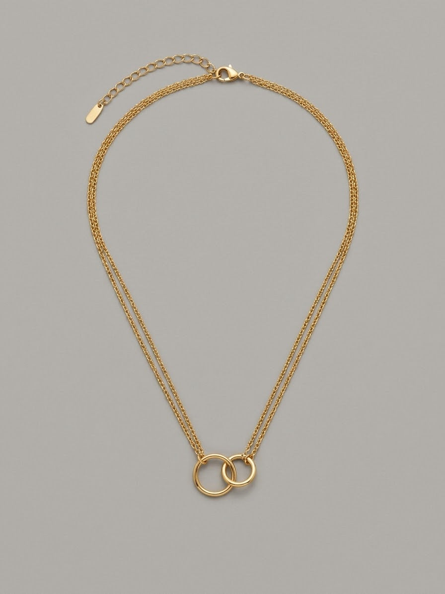 The Interlocking Circle Layered Necklace